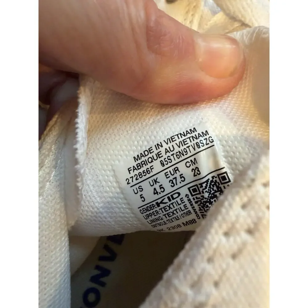 Converse Girls Chuck Taylor EVA Lift Hi Sneakers White Size 5 NEW